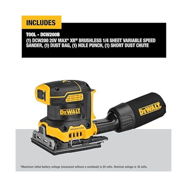DEWALT Lijadora de palma de 20 V MAX XR hoja velocidad_2