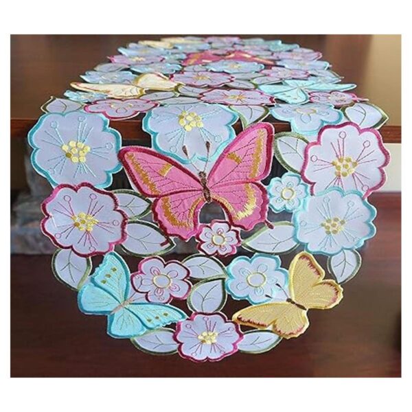 Camino de mesa con diseño de mariposa diseño de_2