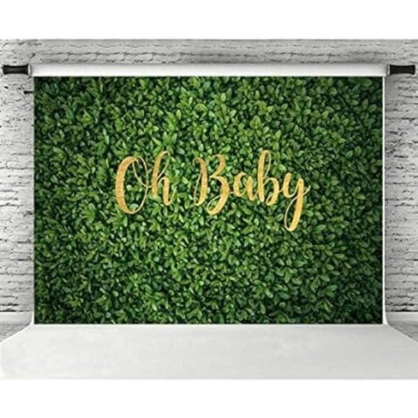 Oh Baby Telón de fondo de hojas verdes para niños y_6