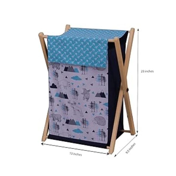 Bacati Woodlands Cesta de algodón para niños color azul_2