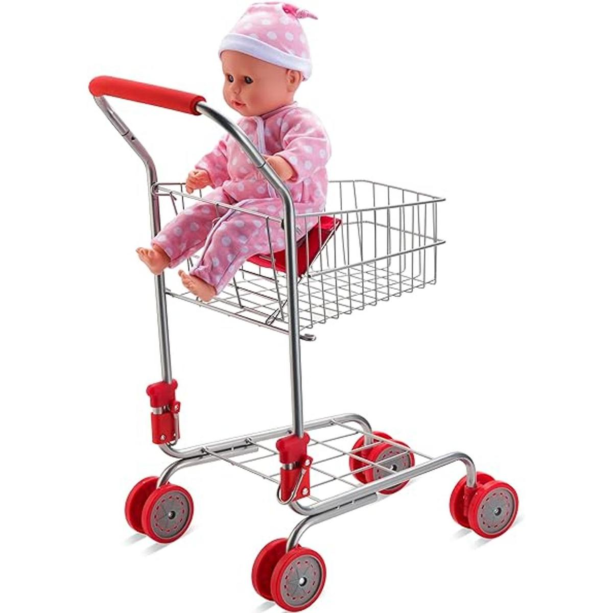 HUSHLILY Carrito de compras de juguetes plegable con