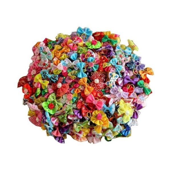 Masue Pets 50 lazos para el pelo de perro con bandas de_1