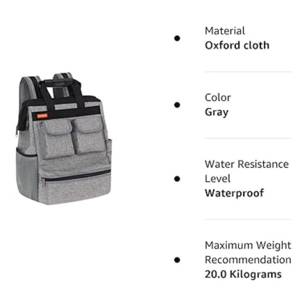 Justzon Mochila para herramientas con respaldo acolchado