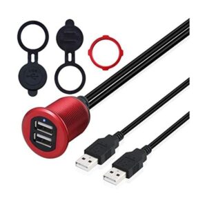 Kework Cable doble USB 2.0 para montaje empotrado Rojo y_1