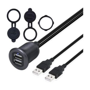 Kework Cable doble USB 2.0 para montaje empotrado Gris y_1
