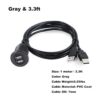 Kework Cable doble USB 2.0 para montaje empotrado Gris y_3