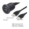 Kework Cable doble USB 2.0 para montaje empotrado Gris y_5