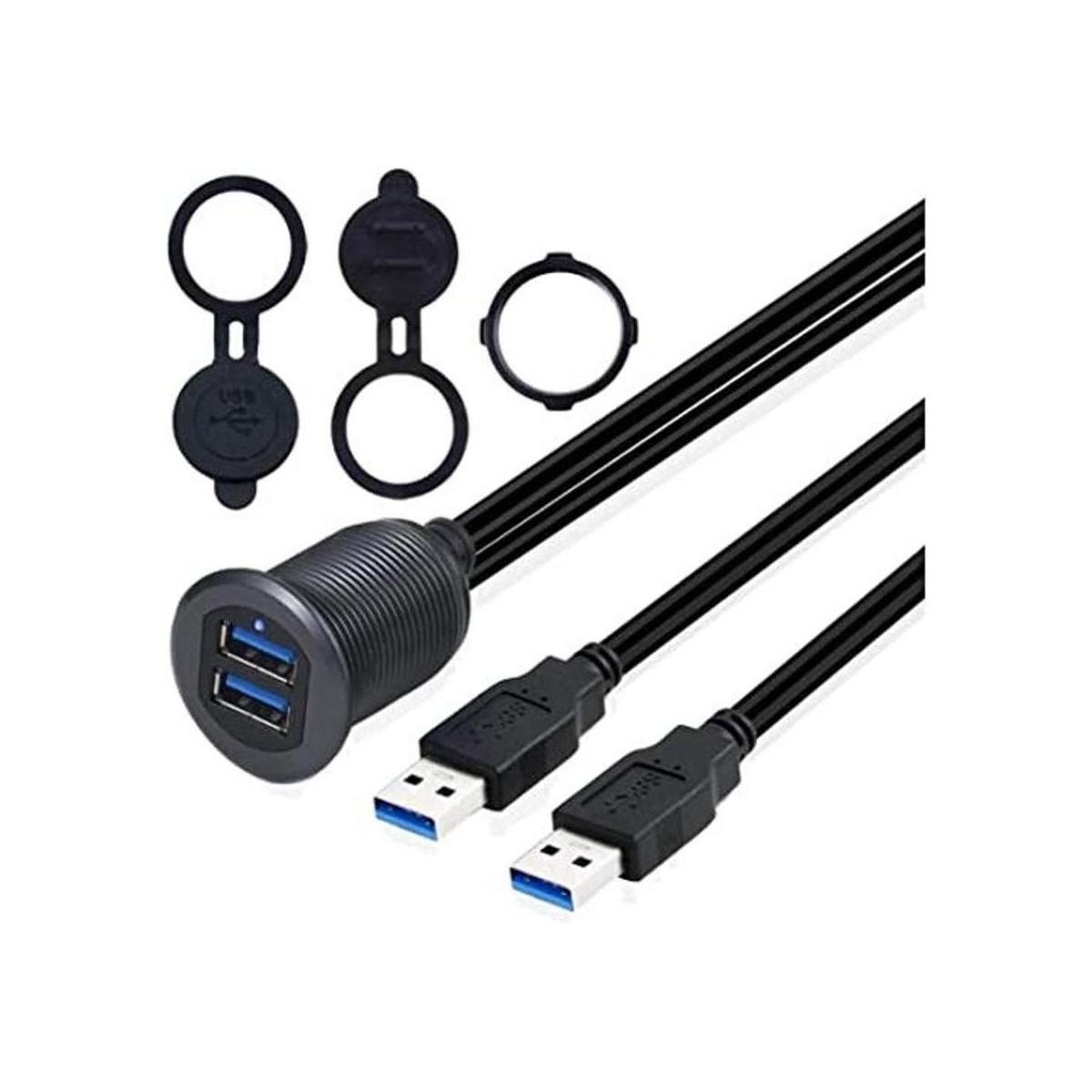 Kework Cable de montaje empotrado USB 3.0 Gris y 3.3ft