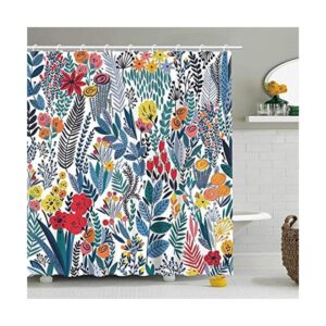 RosieLily Cortina de ducha colorida floral para baño