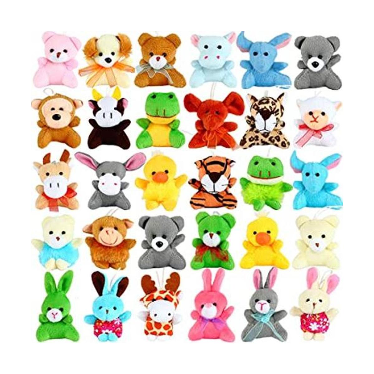 Paquete de 32 mini juguetes de peluche de animales para