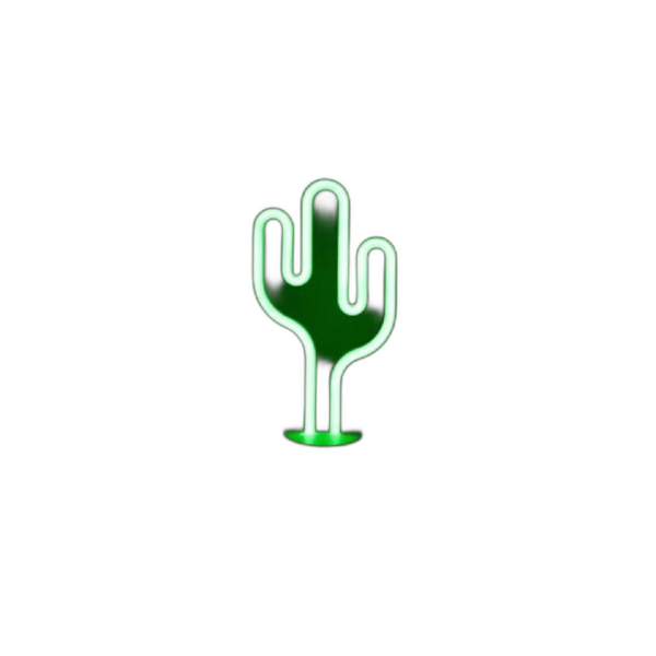 Isaac Jacobs Lámpara de mesa LED de cactus verde neón de_1