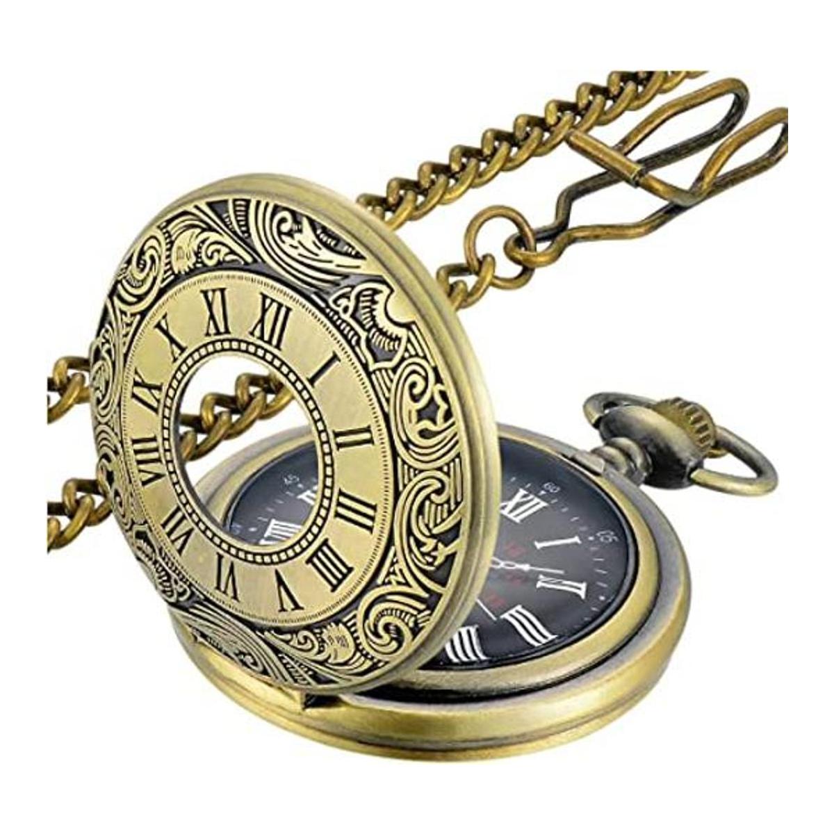 LYMFHCH Reloj de bolsillo vintage con escala de números