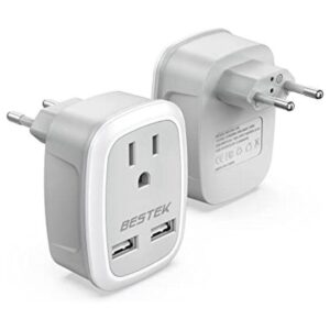 BESTEK Paquete de 2 adaptadores de enchufe de viaje_1