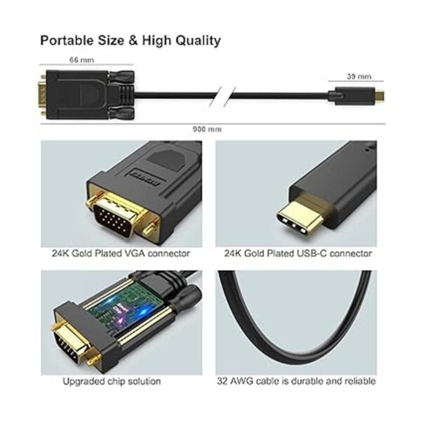 Cable USB C a VGA cable USB tipo C a VGA de Benfei_6