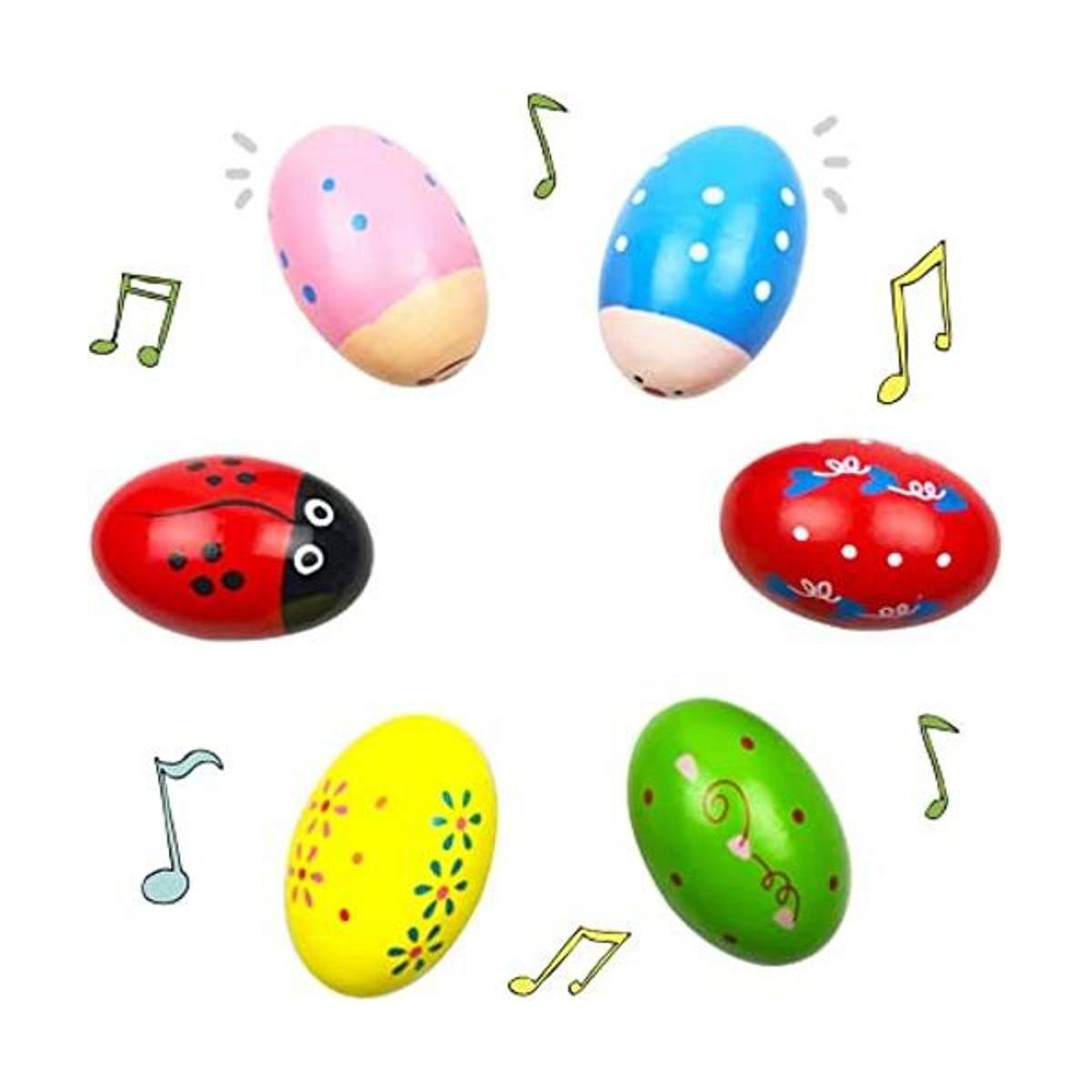 QINGQIU Paquete de 6 cocteleras de madera huevos de