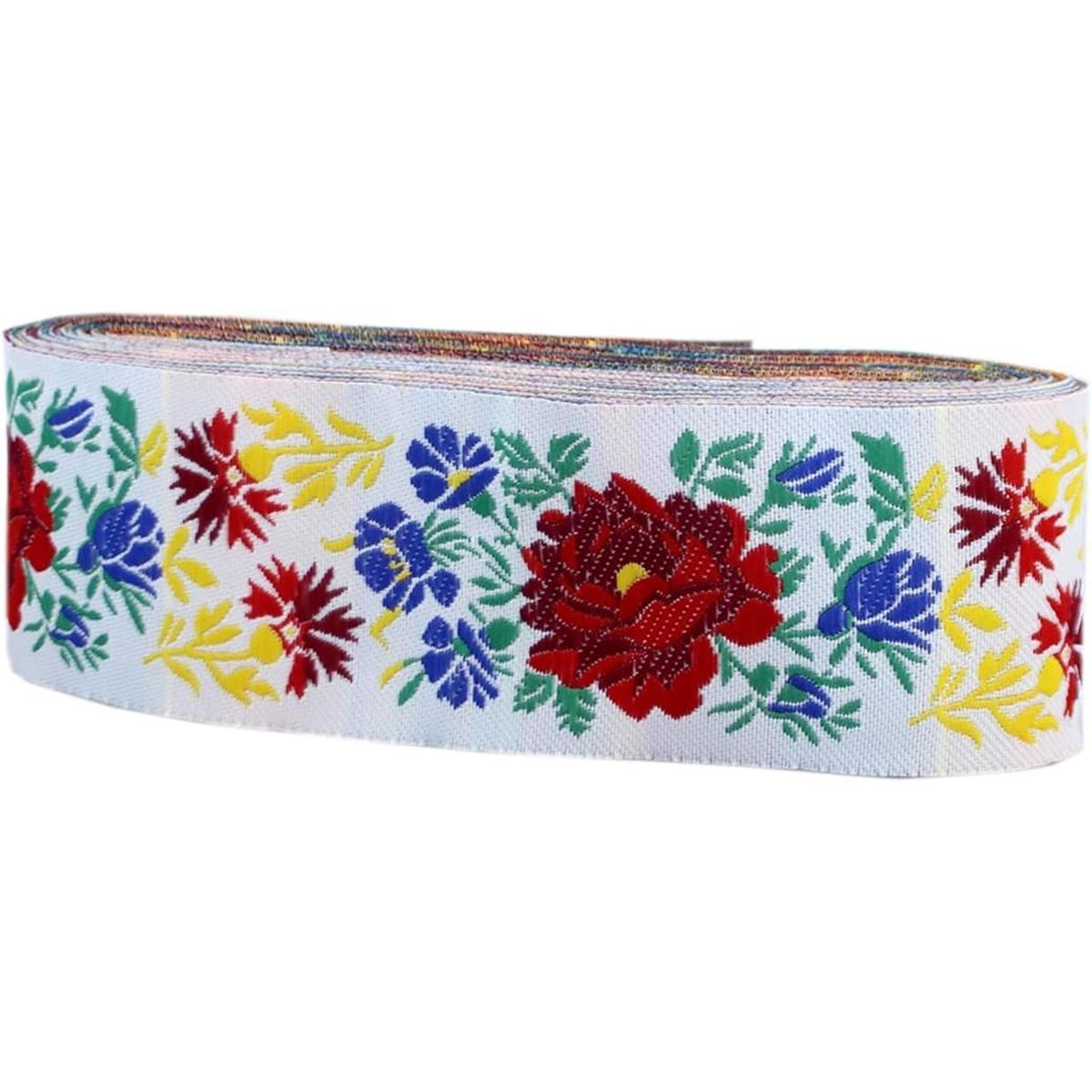 IDONGCAI Cinta de jacquard bordada de flores bordadas