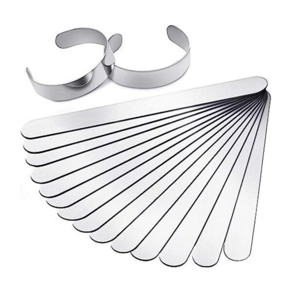 Pulsera de 16 piezas de acero inoxidable en blanco