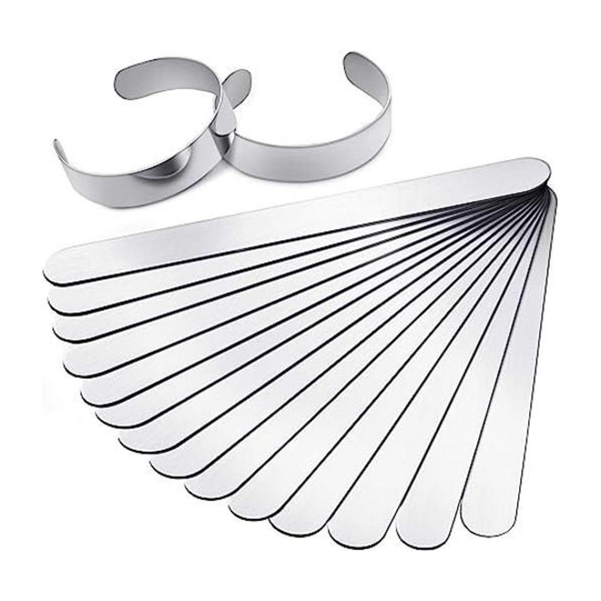 Pulsera de 16 piezas de acero inoxidable en blanco