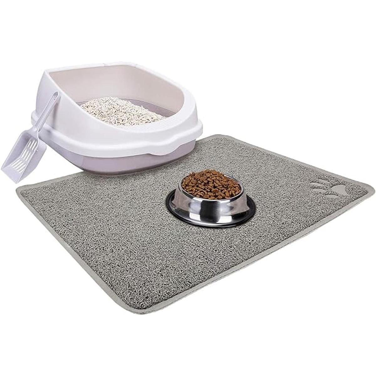 Caja de arena abierta para gatos con tapa alfombrilla