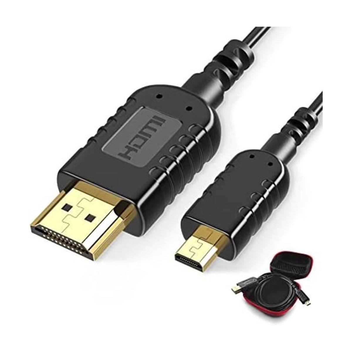 Cable micro HDMI a HDMI ultra fino flexible de 2 pies para