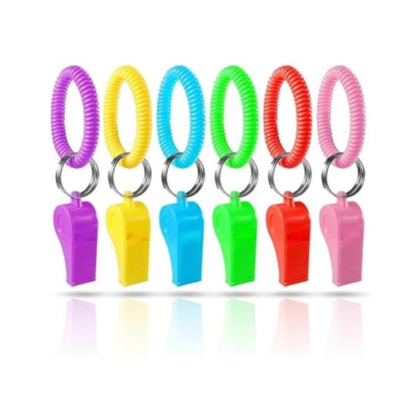 PRLOSO 24 pulseras de silbato con llavero para niños de_2
