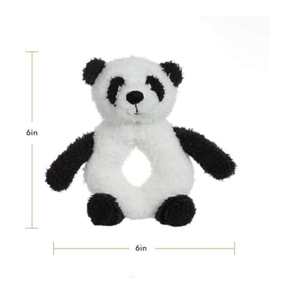 Apricot Lamb Baby Lovey Panda Sonajero de anillo suave_2