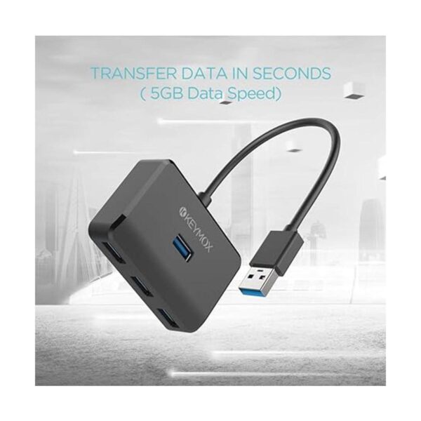 KEYMOX Hub USB 3.0 de 4 puertos concentrador USB de datos_4