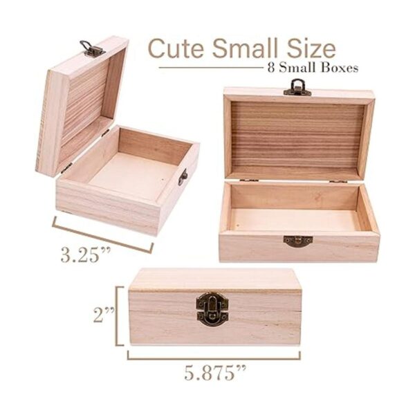Paquete de 8 cajas de madera para manualidades cajas de_2