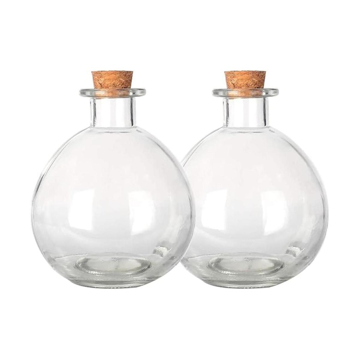 Magic Season Botellas de vidrio decorativas con tapón de
