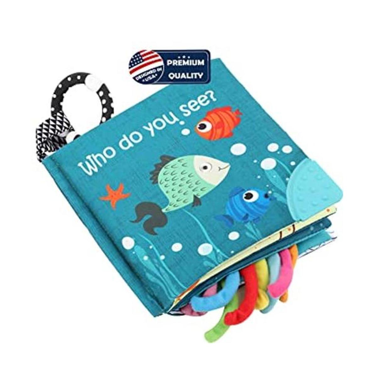 Libro de tela suave para peces juguetes para bebés
