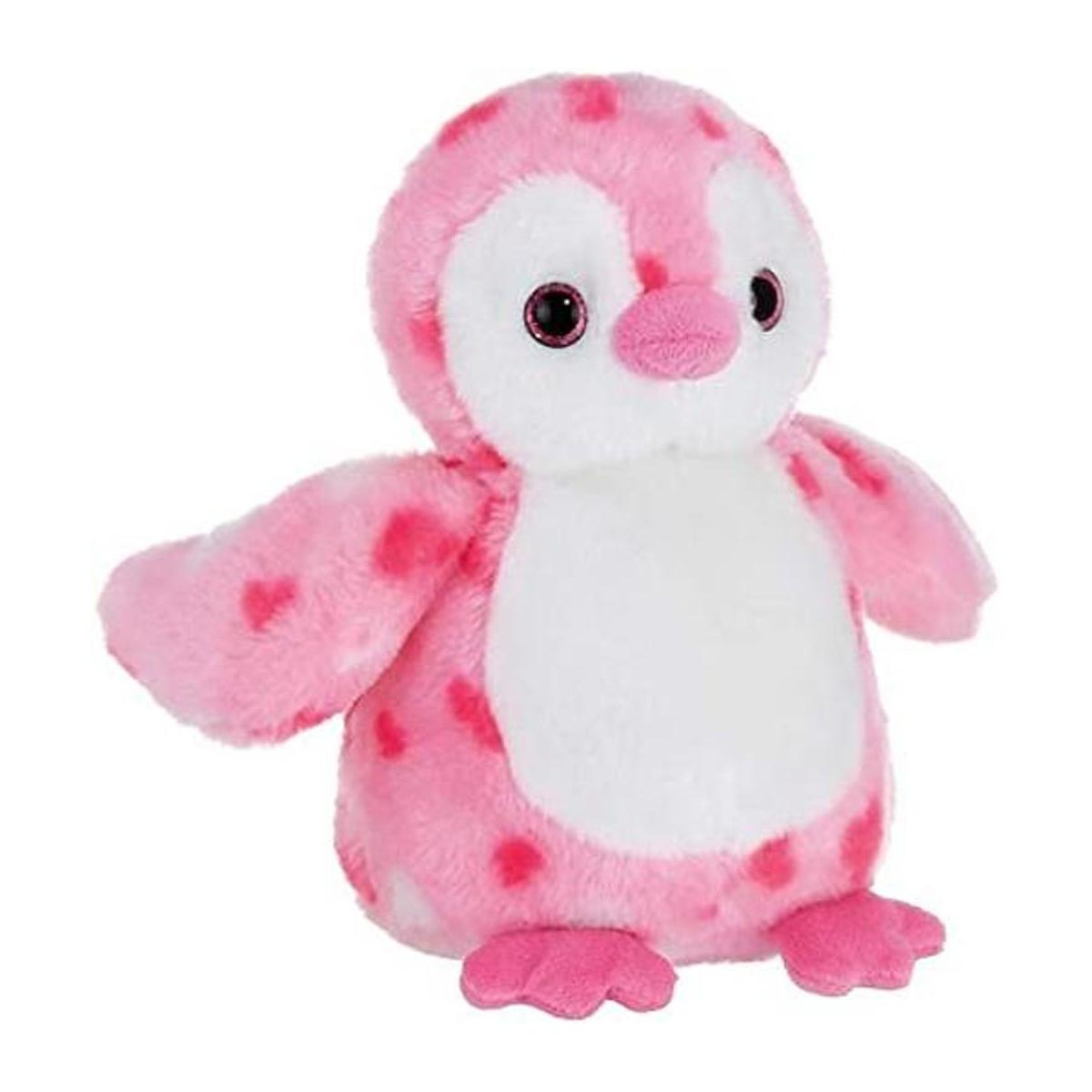 Bearington Peluche de pingino rosa con forma de corazón