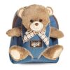 Mochila de tela vaquera con oso para niños y niñas_1