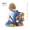 Mochila de tela vaquera con oso para niños y niñas_6