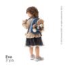 Mochila de tela vaquera con oso para niños y niñas_3