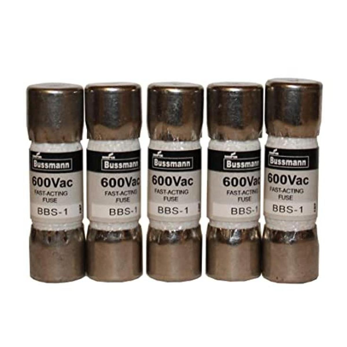 BBS1 Fusible de acción rápida 1 Amp 600 Vac paquete de 5