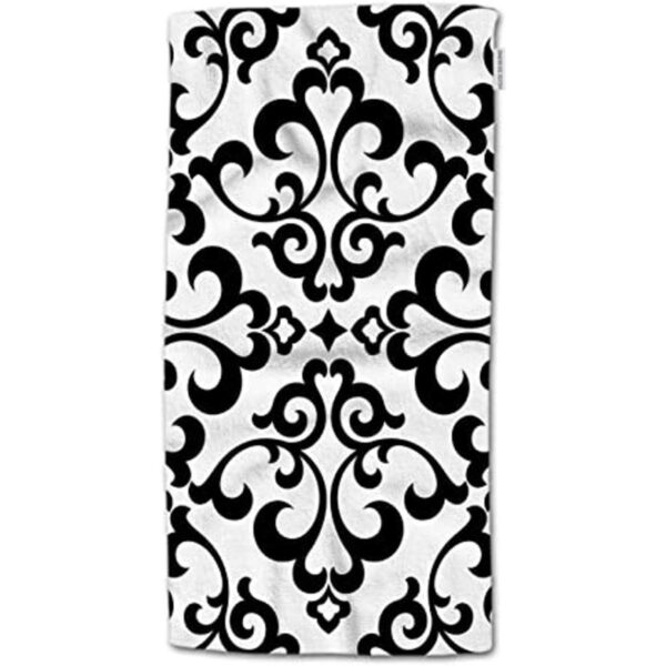 HGOD DESIGNS Toallas de mano florales negras diseño_1