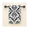 HGOD DESIGNS Toallas de mano florales negras diseño_2