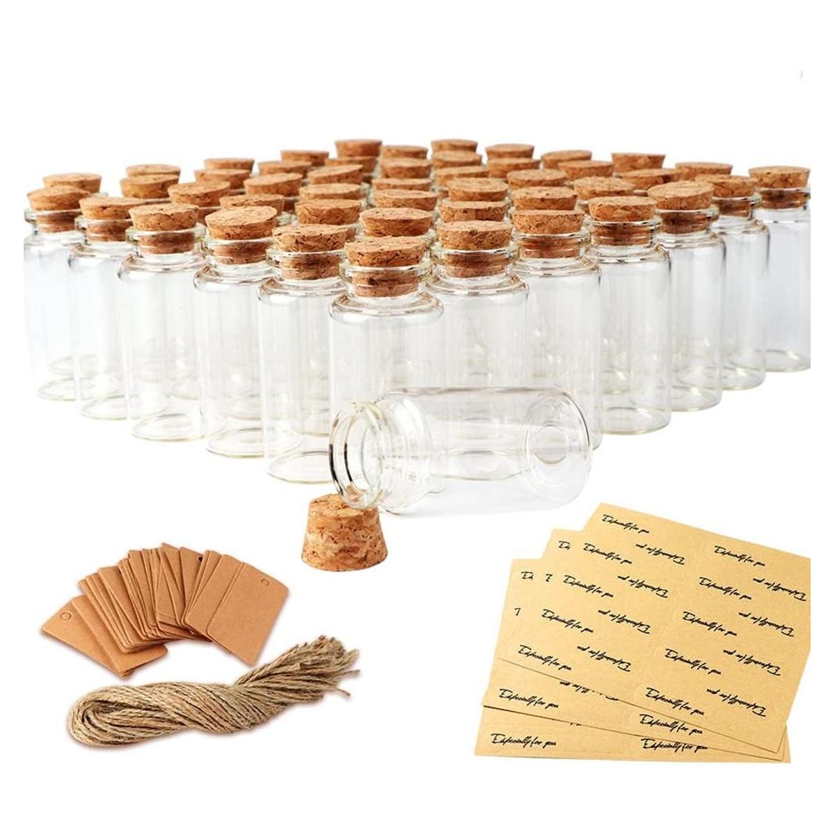 OurWarm 48 botellas de vidrio de 0.8 fl oz con tapones de