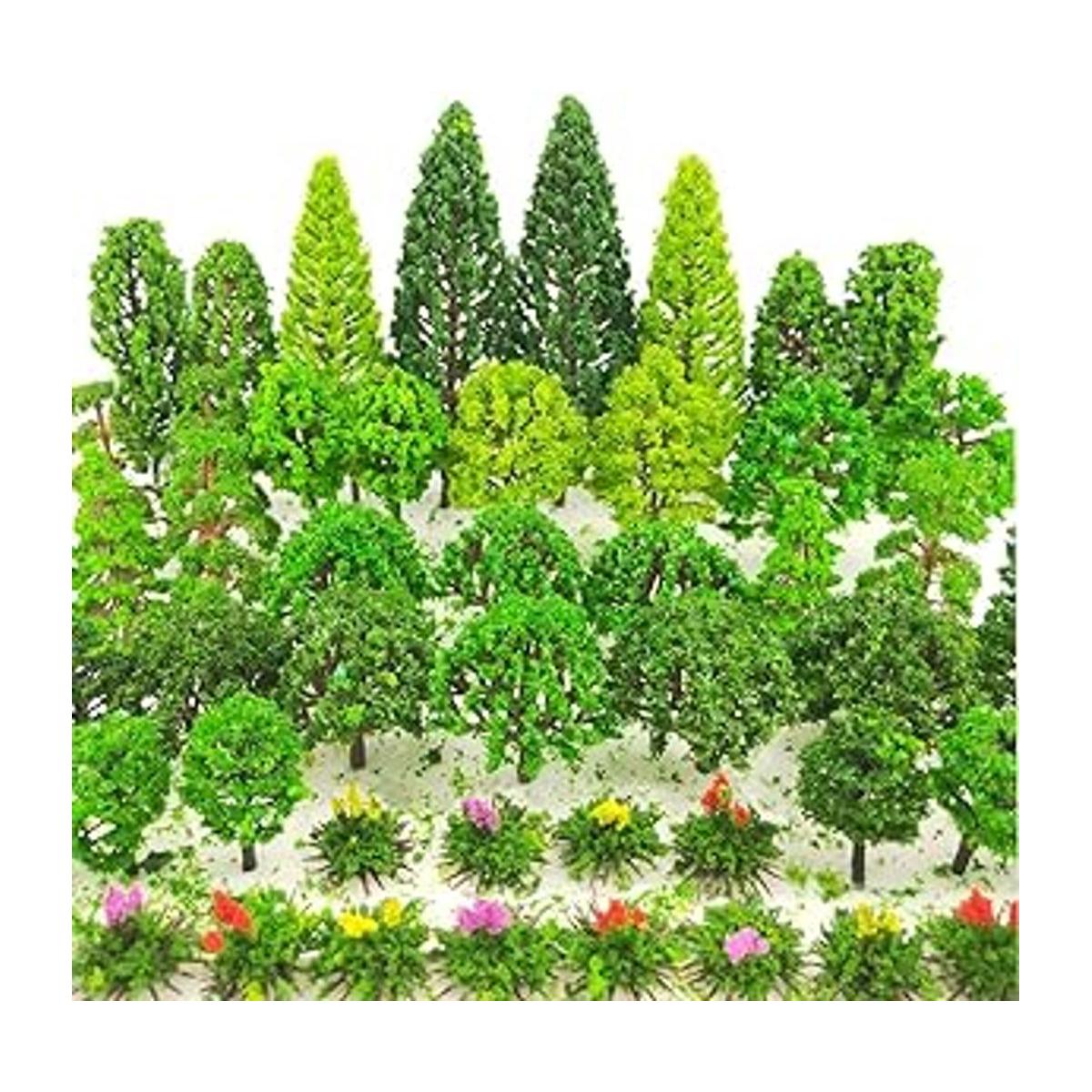 Tazimi 60 piezas de árboles modelo de 1.36 a 6 pulgadas