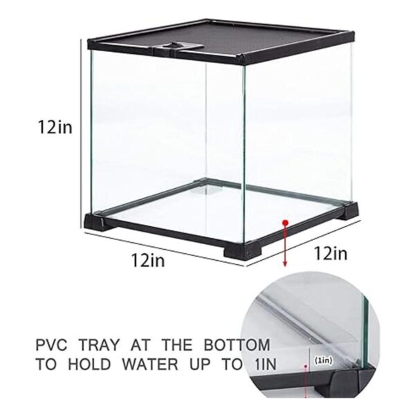 REPTI ZOO Glass Mini 8 galones Terrario reptil 12 x 12 x_2