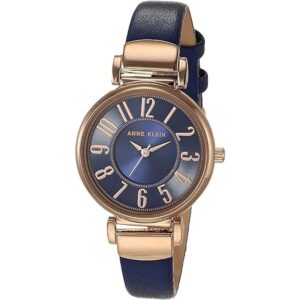 Anne Klein AK2156NVRG Reloj con correa de cuero azul_1