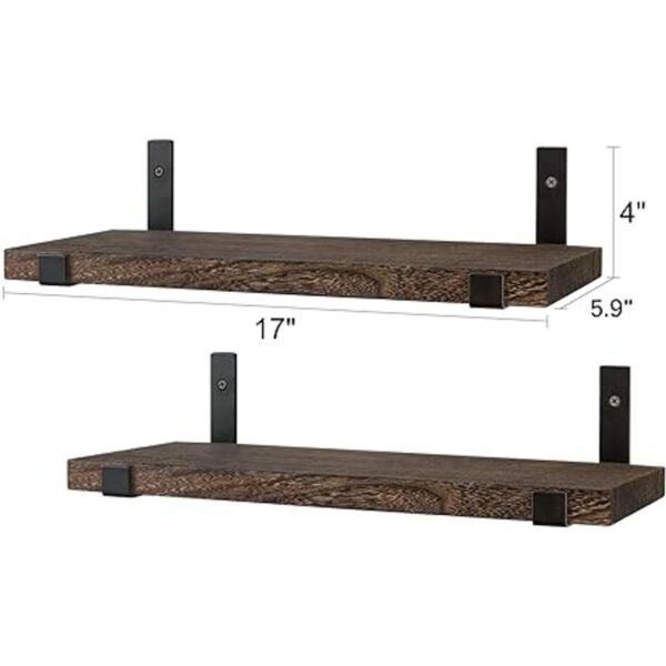 Mkono Juego de 2 estantes flotantes de madera rústica_5