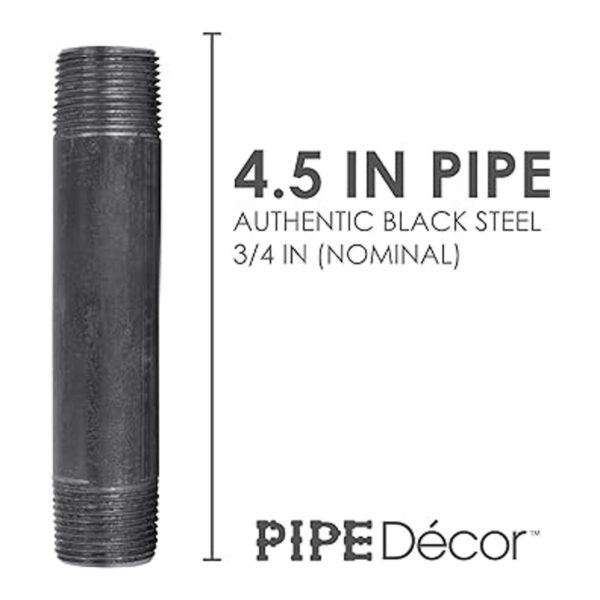 Pipe Décor Paquete de 4 tubos industriales negros de 34x