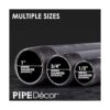 Pipe Décor Paquete de 4 tubos industriales negros de 34x