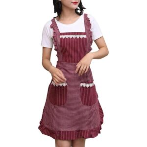 Bonito delantal para mujer con bolsillos cómodo delantal_1
