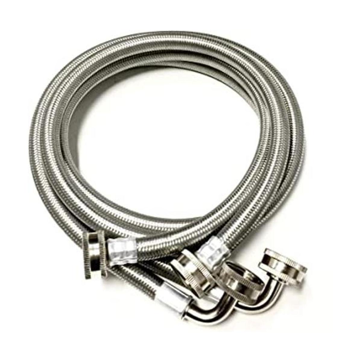 Paquete de 2 mangueras de lavadora de acero inoxidable de