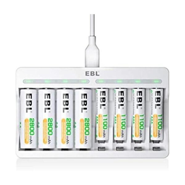 EBL Baterías AA recargables de 2800 mAh paquete de 4 y_1