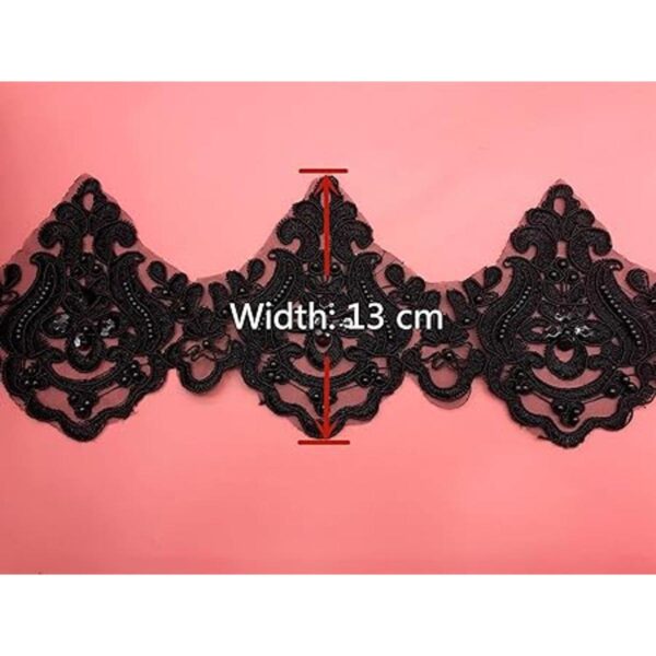 Borde de encaje de 5.1 in de ancho con diseño de onda de_3