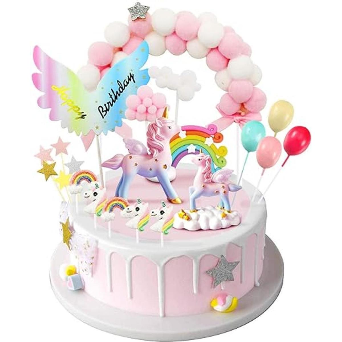 MOVINPE Decoración de pastel de unicornio escultura de