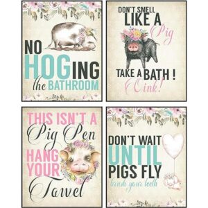 Hogs Pig Piggy Art Print Acuarela Diseño Decoración de_1